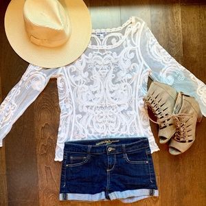 Express Lace Long Sleeve Top